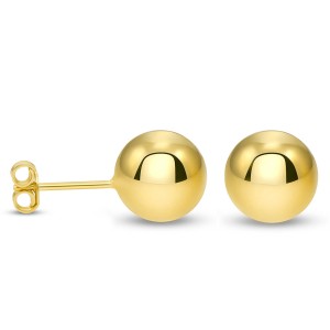 Cercei argint bobite 10 mm placati cu aur galben DiAmanti ZK10EG-DIA (Argint 925‰ 3,2 g.)